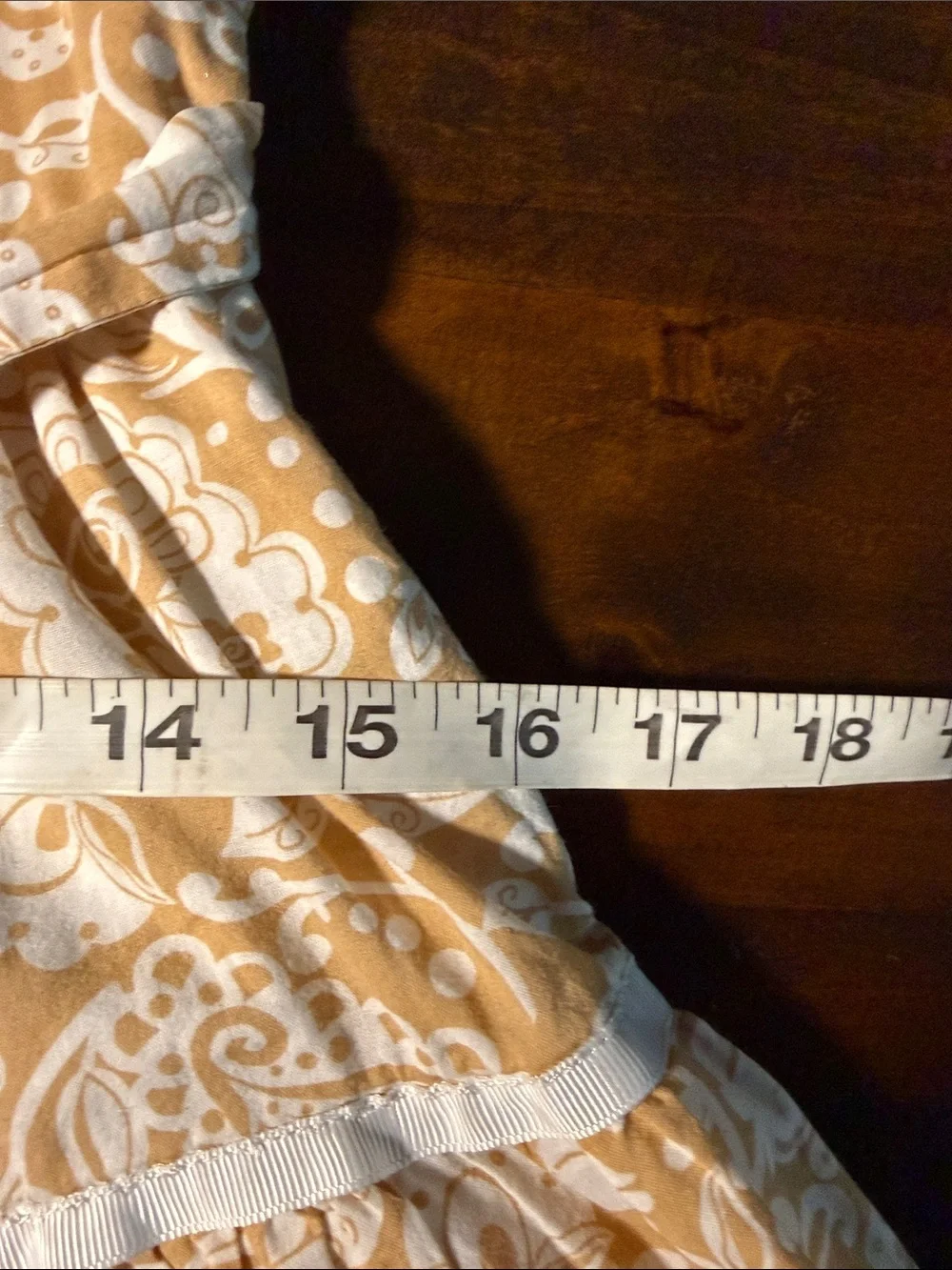 Toddler Girl Dress Tan & White